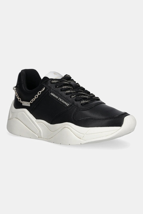 Armani Exchange sneakersy skórzane damskie kolor czarny XW001617 AF17443 MC005 - zdjęcie produktu nr 1