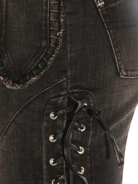 Blumarine lace-up jeans - Black - zdjęcie produktu nr 2
