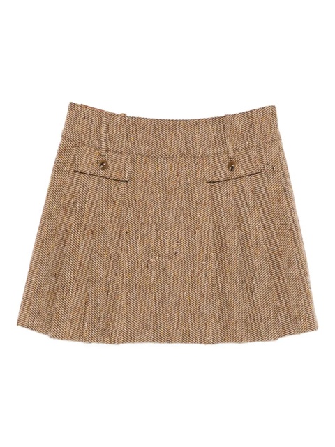 Anna Sui herringbone mini skirt - Brown - zdjęcie produktu nr 1