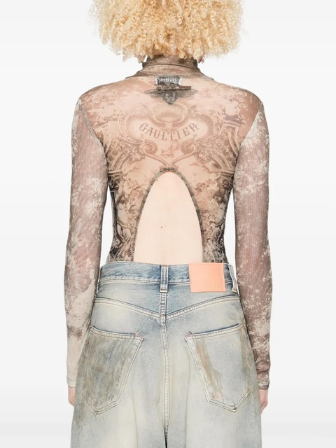 Jean Paul Gaultier Médaillon-print bodysuit - Grey - zdjęcie produktu nr 2