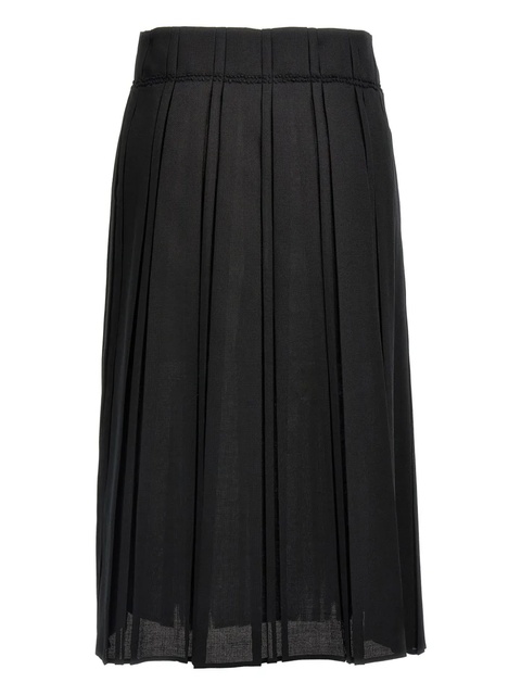 Jil Sander pleated midi skirt - Black - zdjęcie produktu nr 2