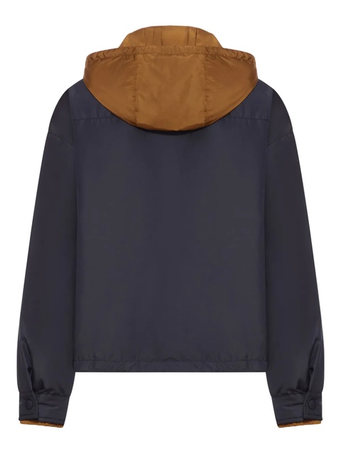 Miu Miu logo-print hooded jacket - Blue - zdjęcie produktu nr 2