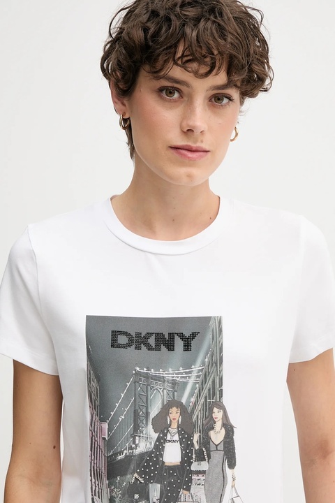 Dkny t-shirt KNIT TOPS damski kolor biały P5MOHWNA - zdjęcie produktu nr 1