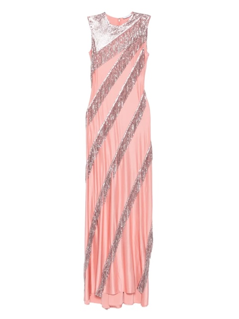 Rabanne sequin-fringe maxi dress - Pink - zdjęcie produktu nr 1