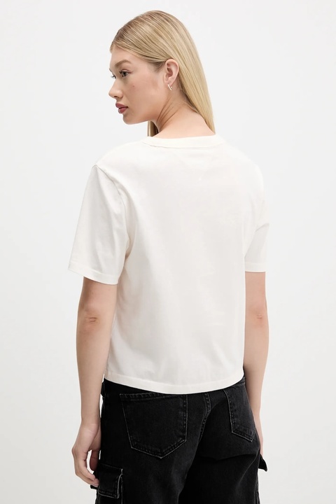 Tommy Jeans t-shirt bawełniany damski kolor beżowy DW0DW22202 - zdjęcie produktu nr 2