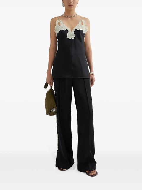 Jil Sander floral-embroidered top - Black - zdjęcie produktu nr 2
