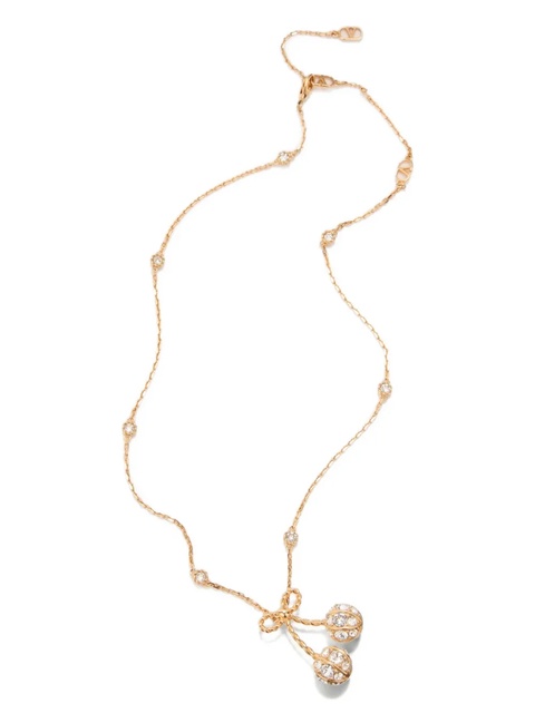 Valentino Garavani Cherryfic crystal-embellished necklace - Gold - zdjęcie produktu nr 2