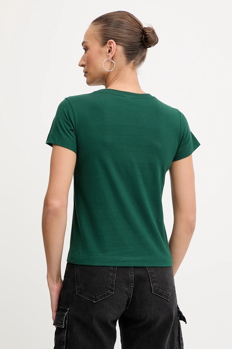 Pinko t-shirt bawełniany damski kolor zielony 100373 A2RE - zdjęcie produktu nr 2