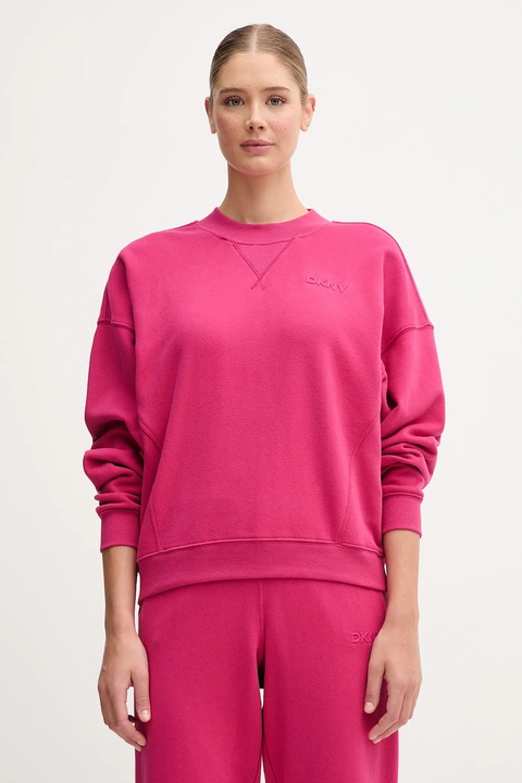 Dkny bluza bawełniana damska kolor różowy gładka DP5T1406 - zdjęcie produktu nr 1