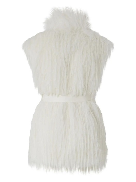 PINKO faux-fur belted vest - White - zdjęcie produktu nr 2