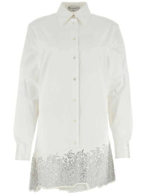 JW Anderson crystal-embellished cotton shirtdress - White - zdjęcie produktu nr 1