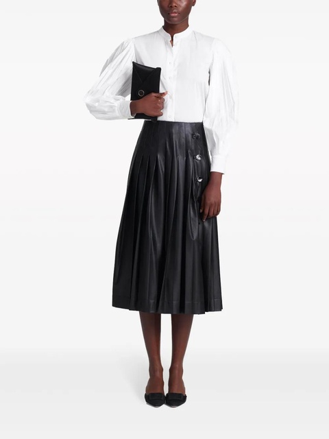 Altuzarra Tullius side-button pleated midi skirt - Black - zdjęcie produktu nr 2