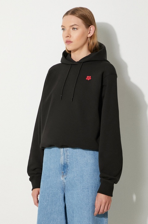 Kenzo bluza Boke Placed damska kolor czarny z kapturem z aplikacją FE62SW1624MT.99J - zdjęcie produktu nr 1