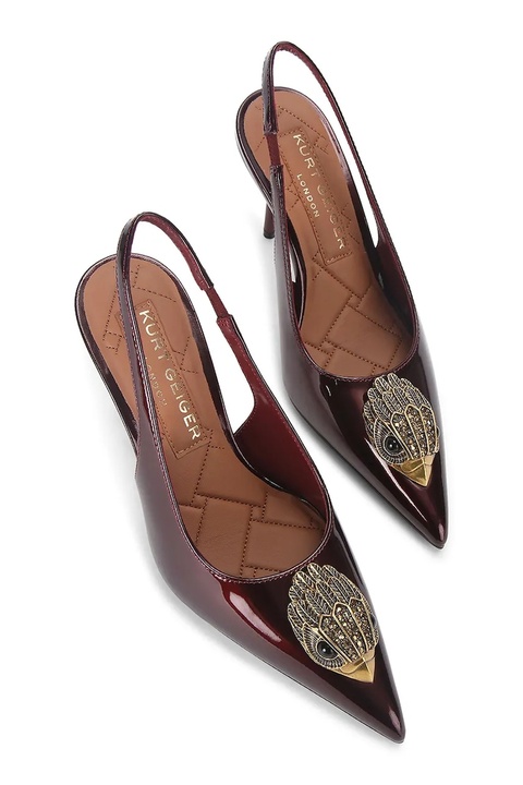 Kurt Geiger London szpilki skórzane Large Eagle Sling kolor bordowy 5386454309 - zdjęcie produktu nr 2