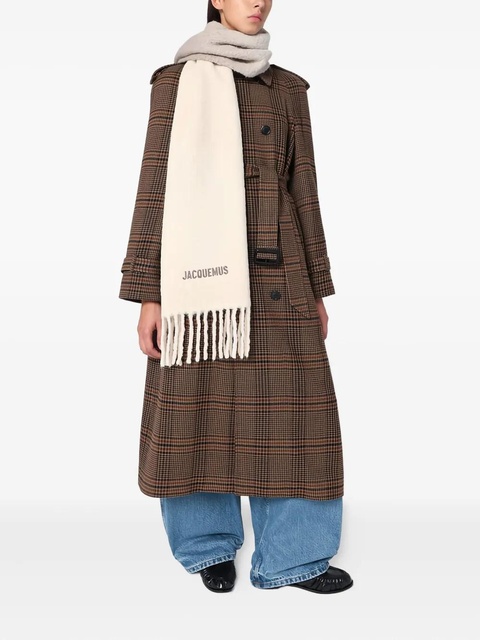 Jacquemus logo-detail fringed scarf - Neutrals - zdjęcie produktu nr 2