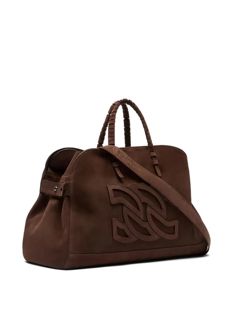 Casadei Park Avenue logo-patch tote bag - Brown - zdjęcie produktu nr 2