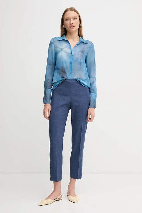 Sandro Ferrone koszula damska kolor niebieski regular z kołnierzykiem klasycznym S32XBEMACEY - zdjęcie produktu nr 2