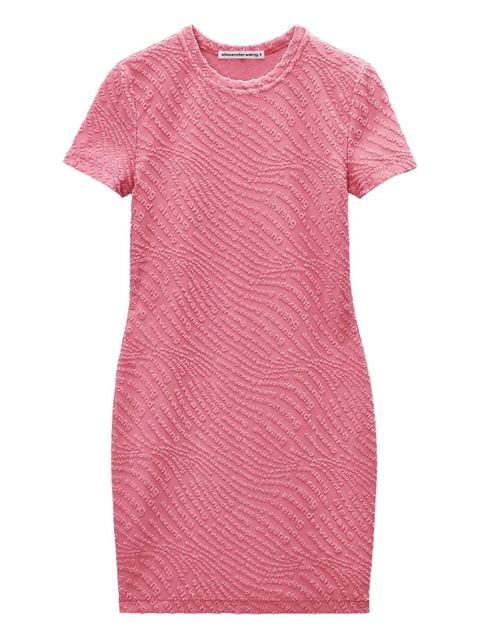 Alexander Wang short-sleeve logo-embossed dress - Pink - zdjęcie produktu nr 1