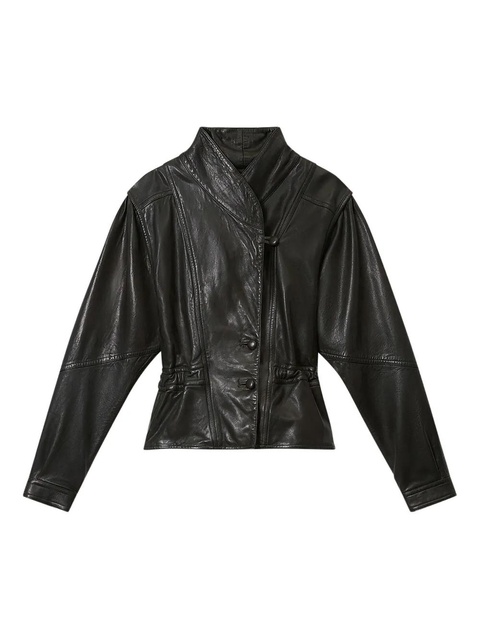 ISABEL MARANT Tressy buttoned leather jacket - Black - zdjęcie produktu nr 1