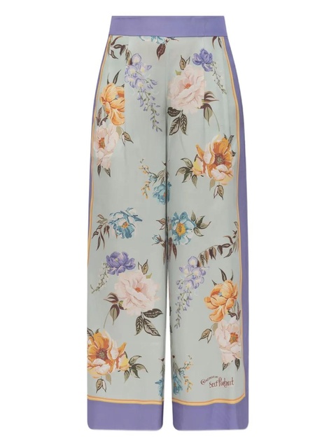 Self-Portrait floral-print trousers - Blue - zdjęcie produktu nr 1