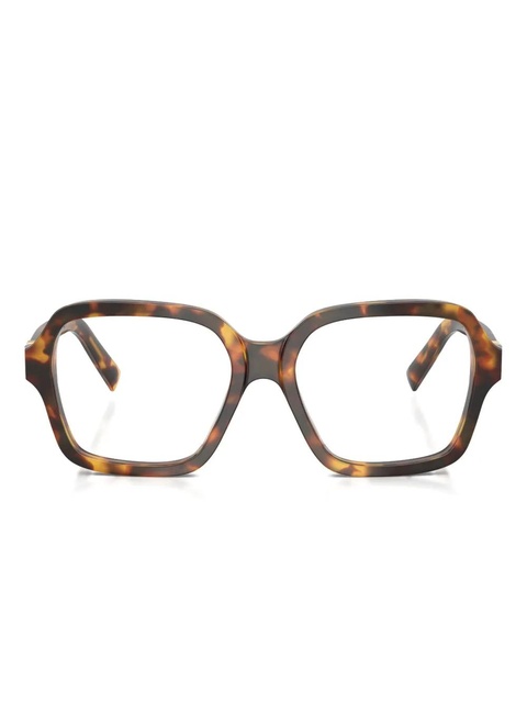 Miu Miu Eyewear tortoiseshell-pattern square-frame glasses - Brown - zdjęcie produktu nr 2