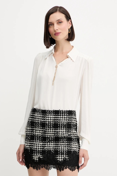 Twinset spódnica z wełną kolor czarny mini rozkloszowana 252TT2112 - zdjęcie produktu nr 2