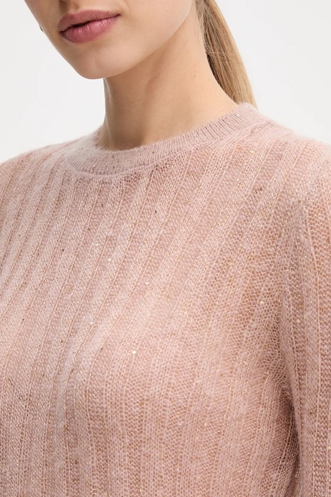 Hoss Intropia sweter z dodatkiem wełny damski kolor różowy lekki 6382016 - zdjęcie produktu nr 2