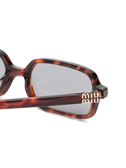 Miu Miu Eyewear tortoiseshell rectangle sunglasses - Brown - zdjęcie produktu nr 2