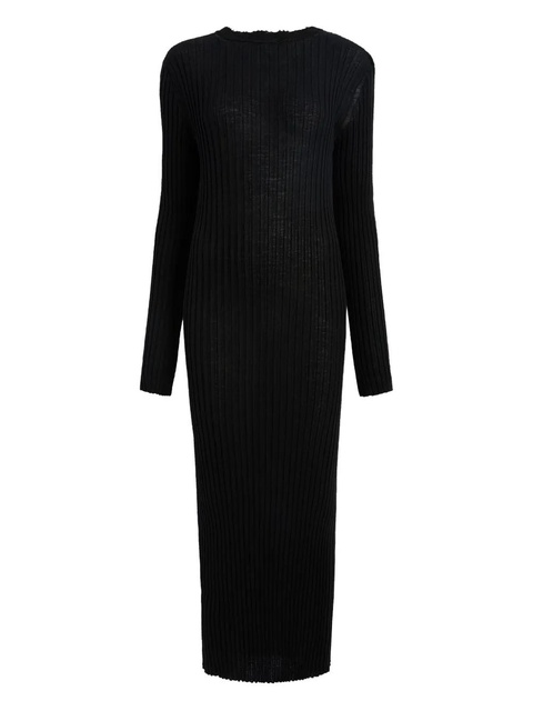 KHAITE ribbed open-back midi dress - Black - zdjęcie produktu nr 2