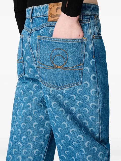 Marine Serre Moon Laser wide-leg jeans - Blue - zdjęcie produktu nr 2
