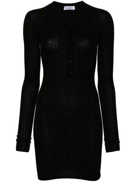 The Attico ribbed-knit mini dress - Black - zdjęcie produktu nr 1