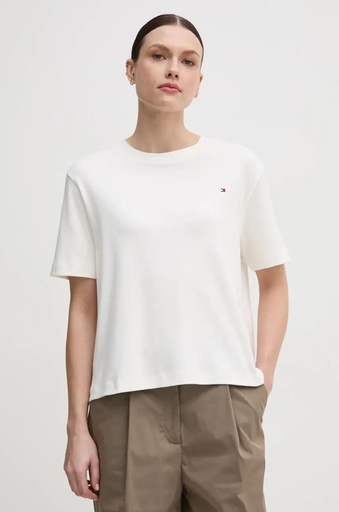 Tommy Hilfiger t-shirt bawełniany damski kolor biały WW0WW46158 - zdjęcie produktu nr 1