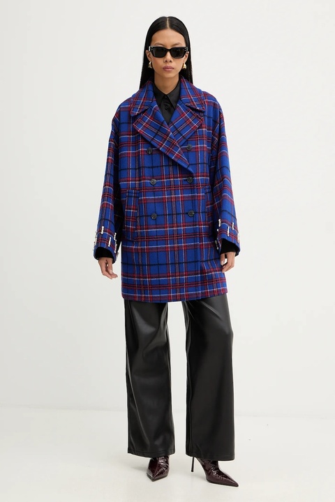 MAX&Co. płaszcz z dodatkiem wełny kolor granatowy 2526086015200 - zdjęcie produktu nr 1