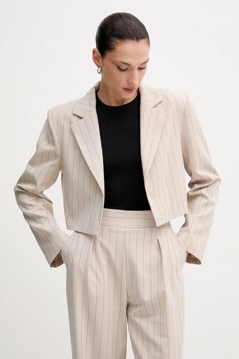 Answear.LAB marynarka kolor beżowy niezapinana wzorzysta - zdjęcie produktu nr 1