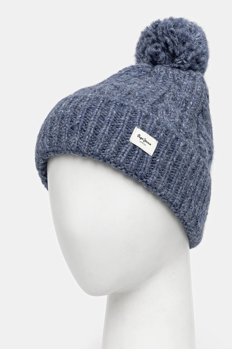 Pepe Jeans czapka z domieszką wełny kolor niebieski PL0400004 - zdjęcie produktu nr 2