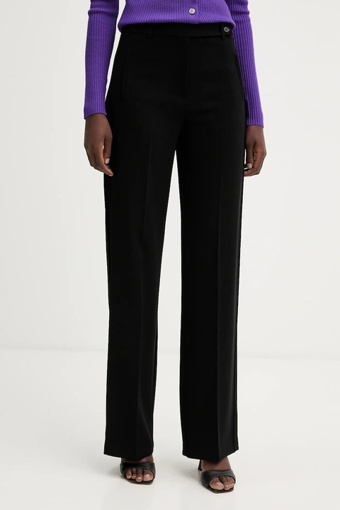 Pinko spodnie damskie kolor czarny proste high waist 106145 A304 - zdjęcie produktu nr 1