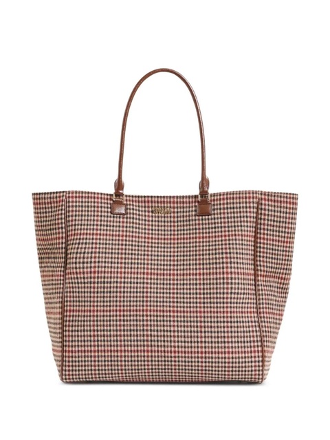 Essentiel Antwerp Inbox checked-pattern shoulder bag - Brown - zdjęcie produktu nr 1