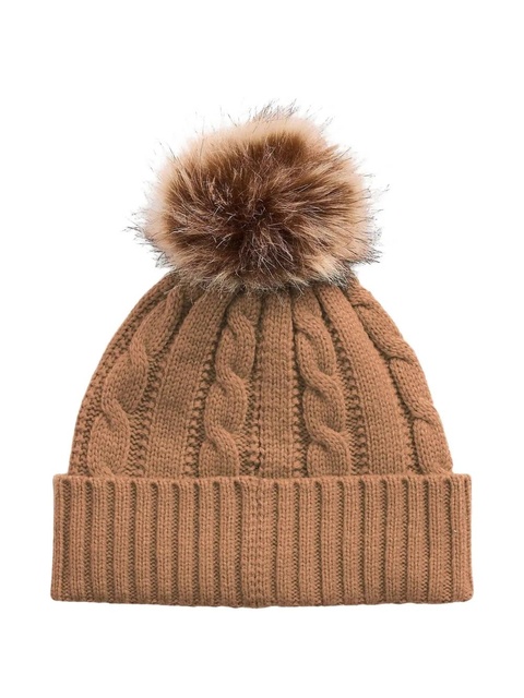 Lauren Ralph Lauren cable-knit pompom beanie - Brown - zdjęcie produktu nr 2