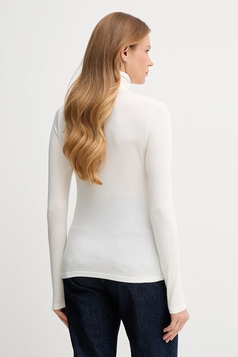 United Colors of Benetton longsleeve damski kolor beżowy z golfem 3Z12D2010 - zdjęcie produktu nr 2