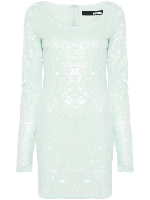 ROTATE BIRGER CHRISTENSEN sequinned scoop-neck minidress - Green - zdjęcie produktu nr 1