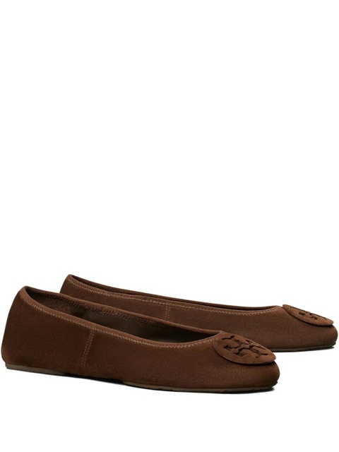 Tory Burch logo-embellished suede ballet flats - Brown - zdjęcie produktu nr 1