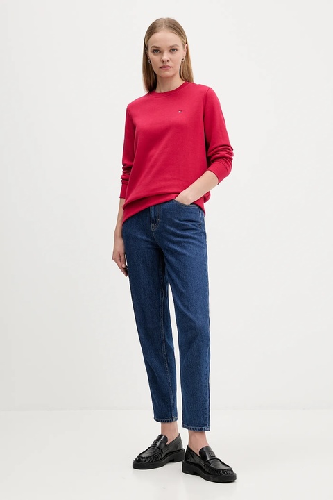 Tommy Jeans bluza damska kolor różowy gładka DW0DW19959 - zdjęcie produktu nr 2