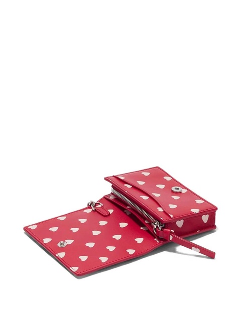 GANNI heart-print logo-charm wallet - Red - zdjęcie produktu nr 1
