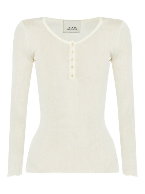 ISABEL MARANT ribbed buttoned top - White - zdjęcie produktu nr 1
