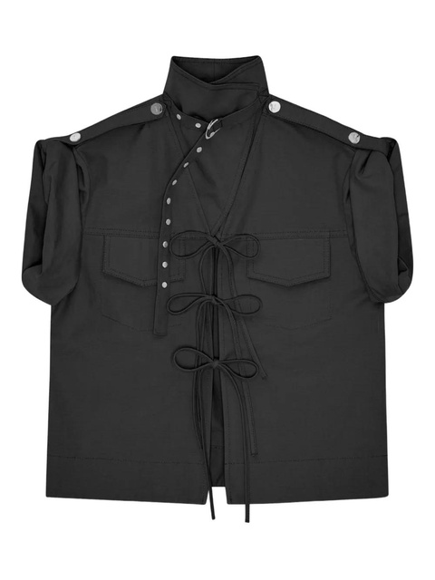 GANNI stretch-cotton blouse - Black - zdjęcie produktu nr 1