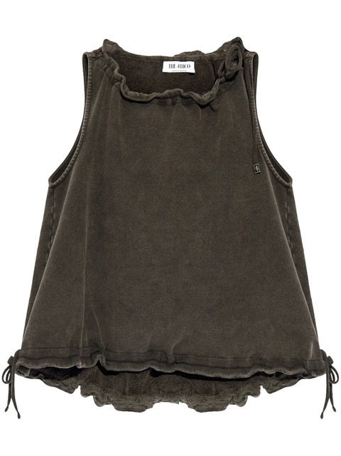 The Attico drawstring cotton tank top - Grey - zdjęcie produktu nr 1