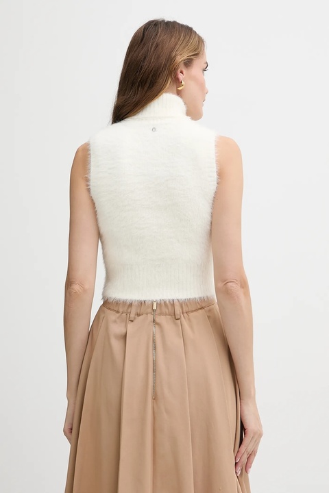 Guess kamizelka MEI damski kolor beżowy ciepły z golfem W5BR57 Z3BH0 - zdjęcie produktu nr 1