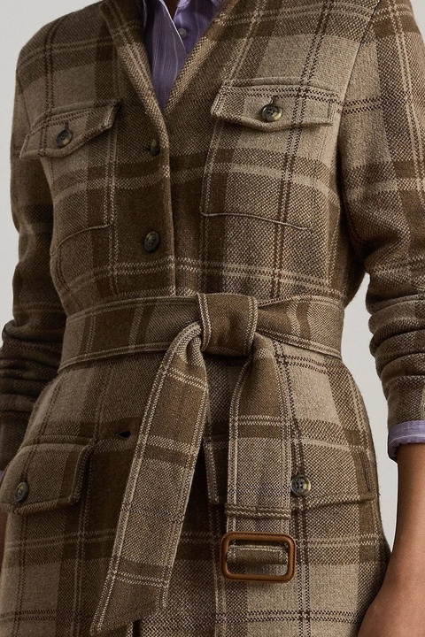 Lauren Ralph Lauren marynarka kolor brązowy jednorzędowa wzorzysta 200979709 - zdjęcie produktu nr 1