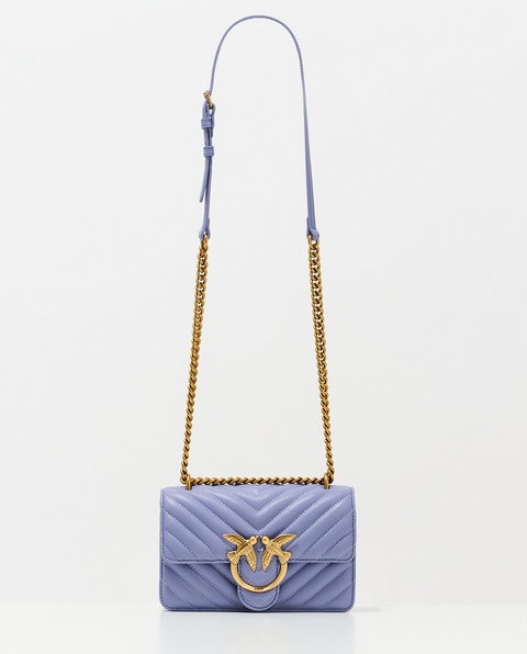 PINKO - Niebieska torebka Love Mini Icon Chevron CL - zdjęcie produktu nr 2