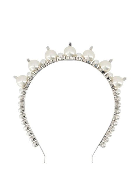 Simone Rocha crystal pearl tiara hairband - Silver - zdjęcie produktu nr 2